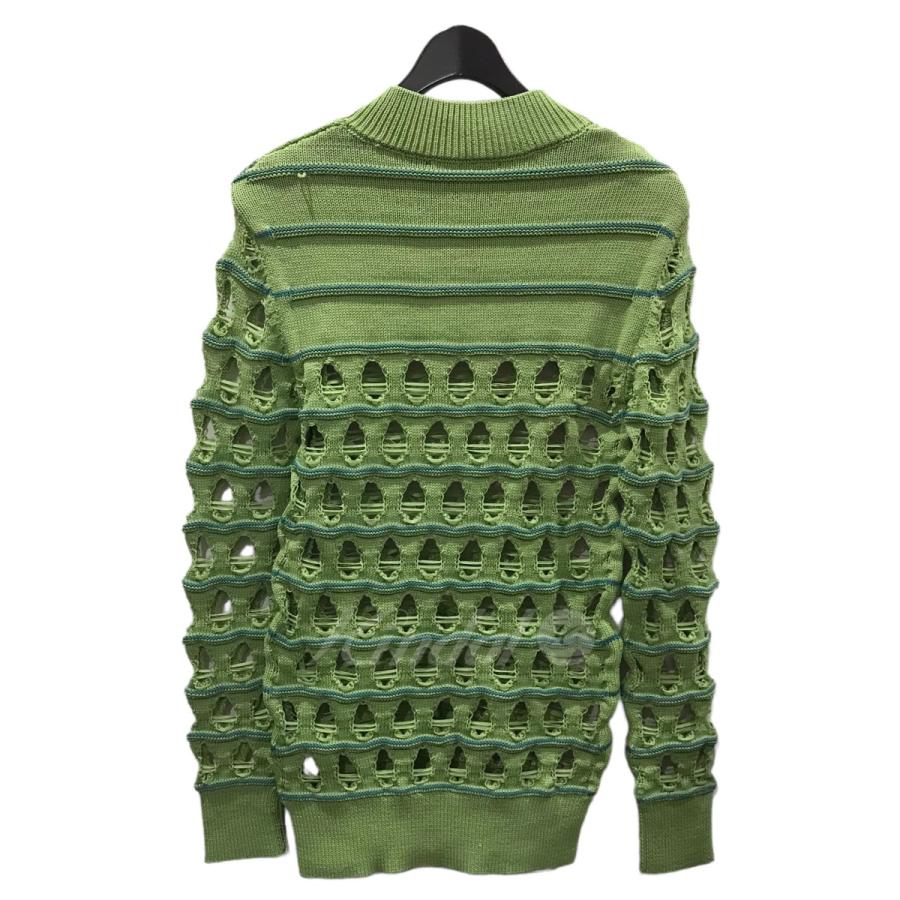 残りわずか】 NAMACHEKO 22SS ニットセーター LENI CREWNECK グリーン