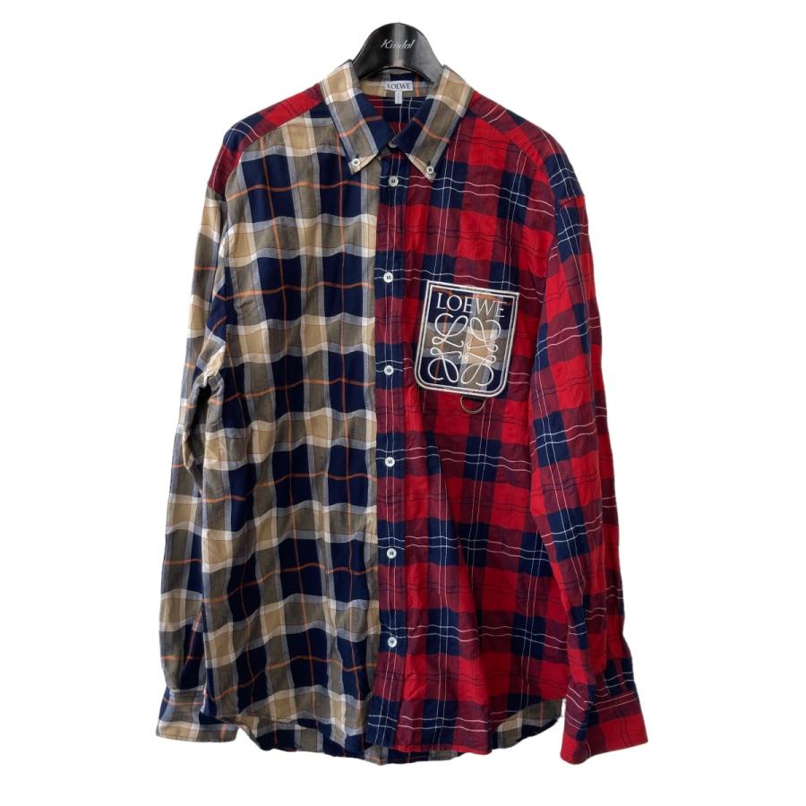 値下げ】LOEWE 21AW パッチワークチェックシャツ マルチカラー サイズ