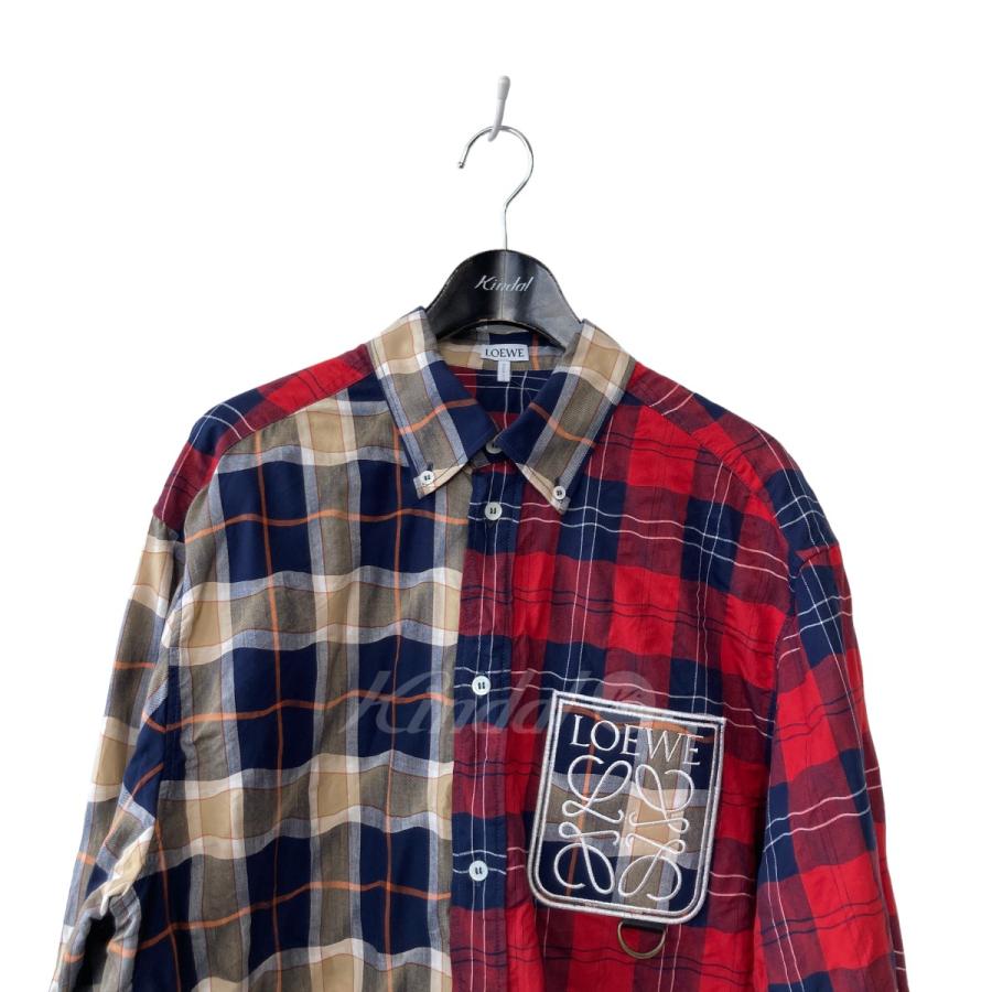 値下げ】LOEWE 21AW パッチワークチェックシャツ マルチカラー サイズ