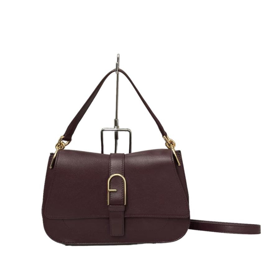 値下げ】FURLA 23AW FLOW TOP HANDLE 2WAYバッグ パープル (堀江店 