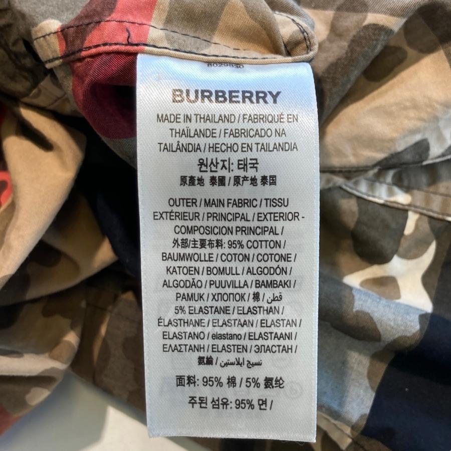 送料j無料 バーバリー BURBERRY Camo Check L／S Shirt カーキ サイズ：M