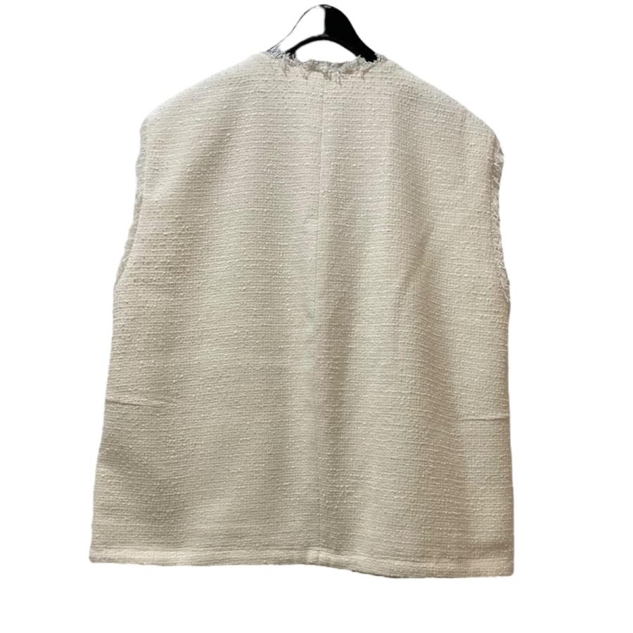 Gypsohila 2Ribbon Tweed Gillet ホワイト