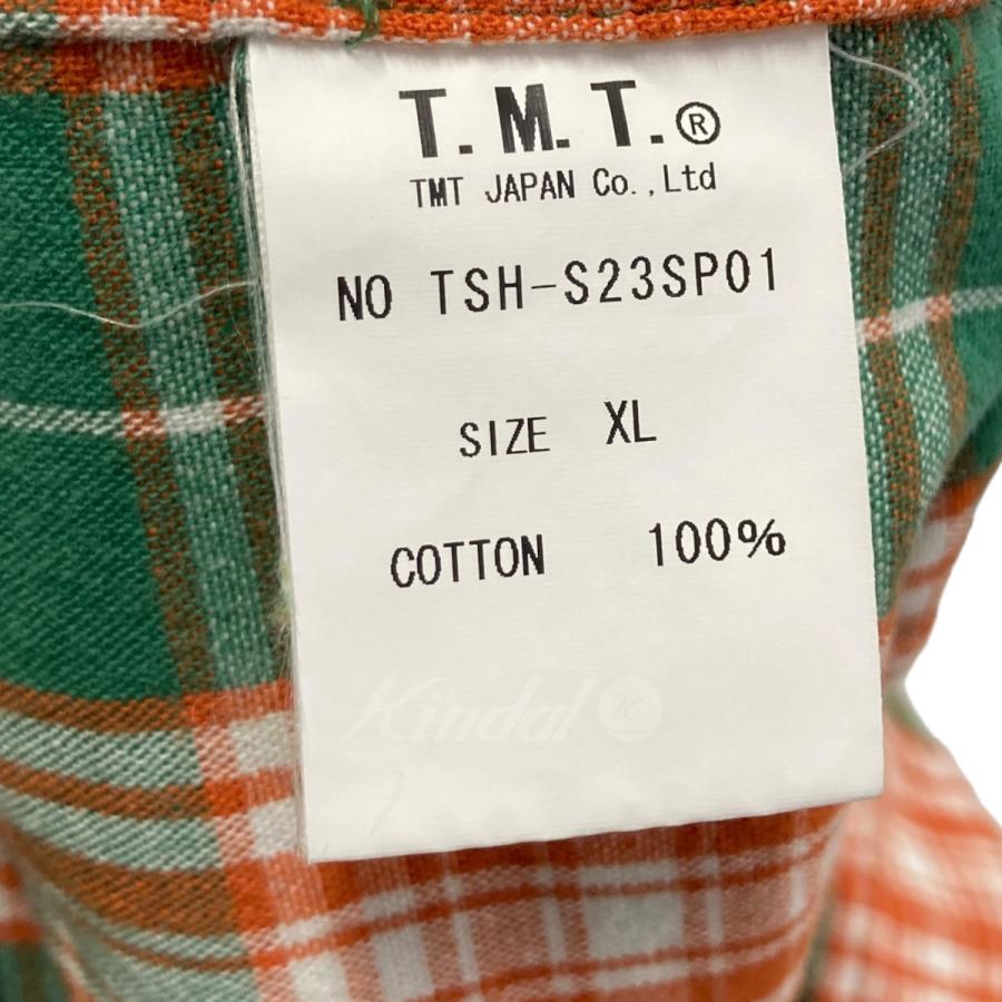 ティーエムティー TMT 23SS REVIVAL W-GAUZE PLAID SHIRTS グリーン サイズ：XL｜kindal｜05