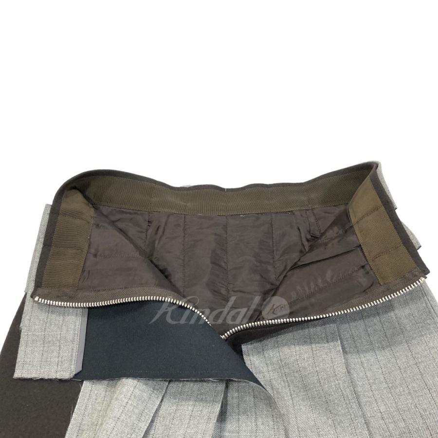 サカイ sacai Wool Melton Stripe Skirt ウールメルトンスカート 23-06988 グレー×ブラウン サイズ：1｜kindal｜04