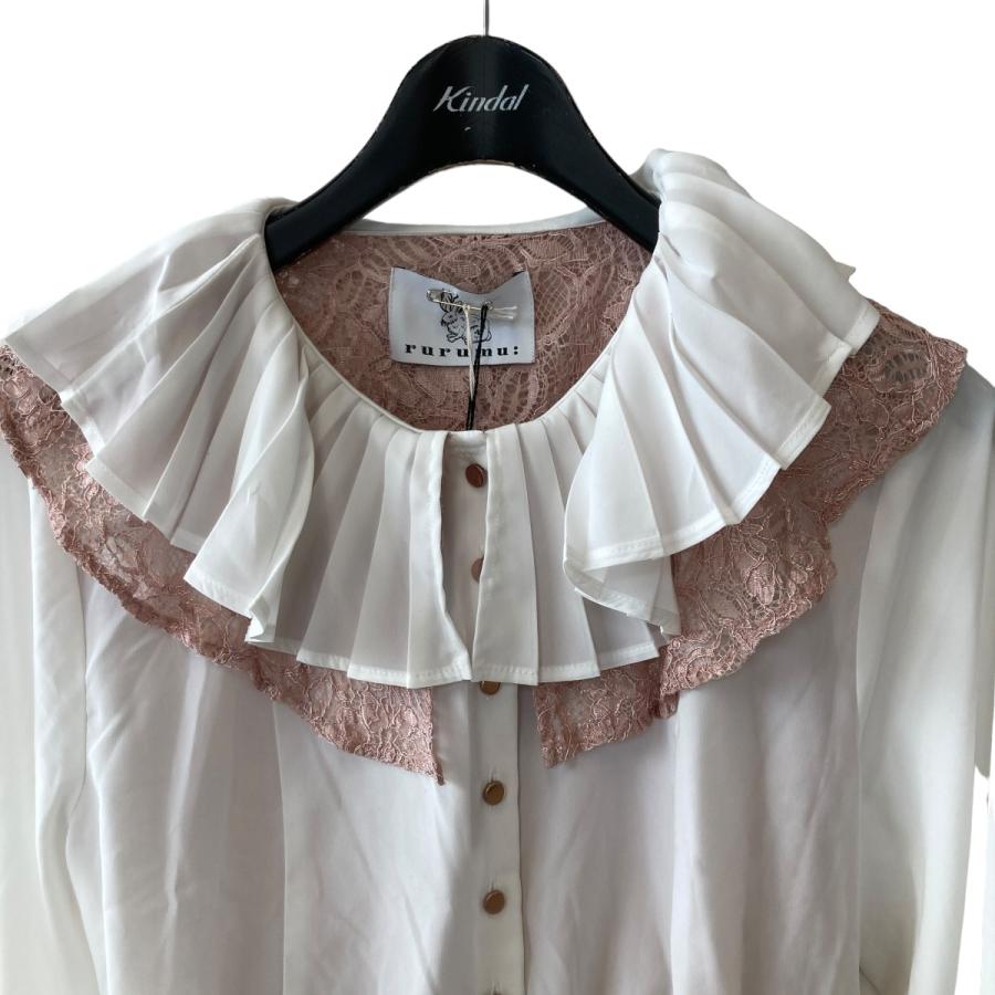値下げ】rurumu pleats collar BL レースブラウス rrm20aw-bl01 