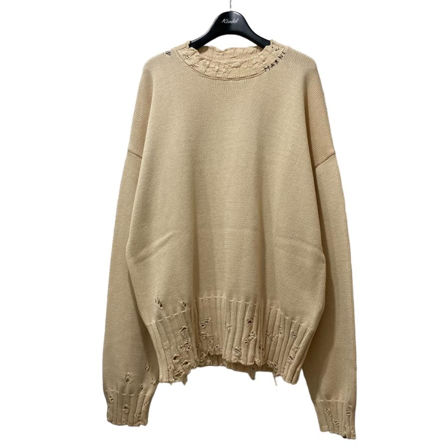 マルニ MARNI ダメージクルーネックニット GCMG0210A0 ホワイト サイズ 