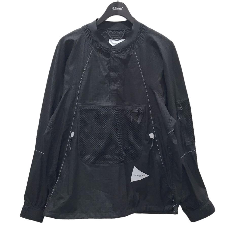 and wander アンドワンダー プルオーバーリップストップブルゾン  