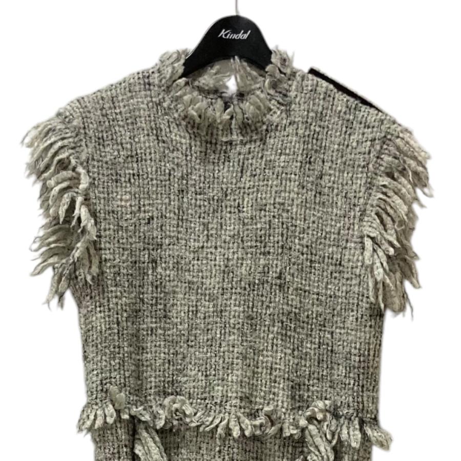 sacai サカイ ノースリーブツイートドレス 23-07001 ホワイト サイズ  