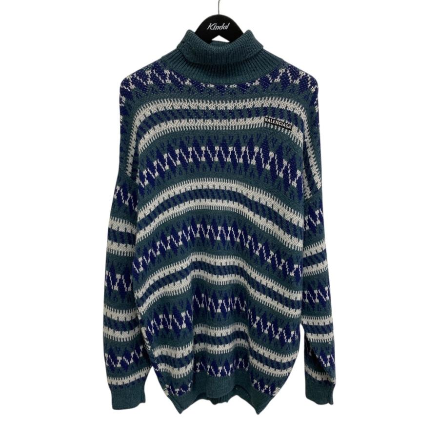 【美品】BALENCIAGA バレンシアガ　XS ニット BALENCIAGA（バレンシアガ） ニット ブルー×グリーン サイズ：XS