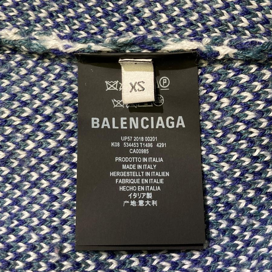 バレンシアガ BALENCIAGA ニット ブルー×グリーン サイズ：XS