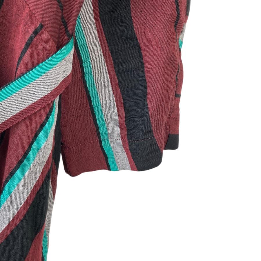 ISSEY MIYAKE イッセイミヤケ ストライプ コート IM73FD011 エンジ 