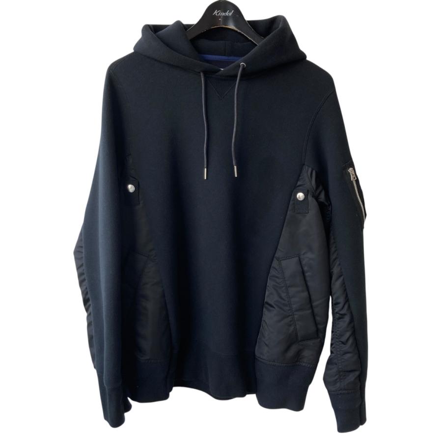 sacai サカイ Sponge Sweat x Nylon Twill Hoodie ブラック サイズ：1  