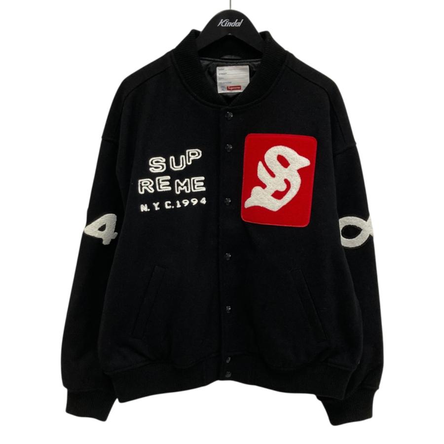supreme シュプリーム　スタジャン Supreme Bone Varsity Jacket Black シュプリーム スタジャン (Supreme