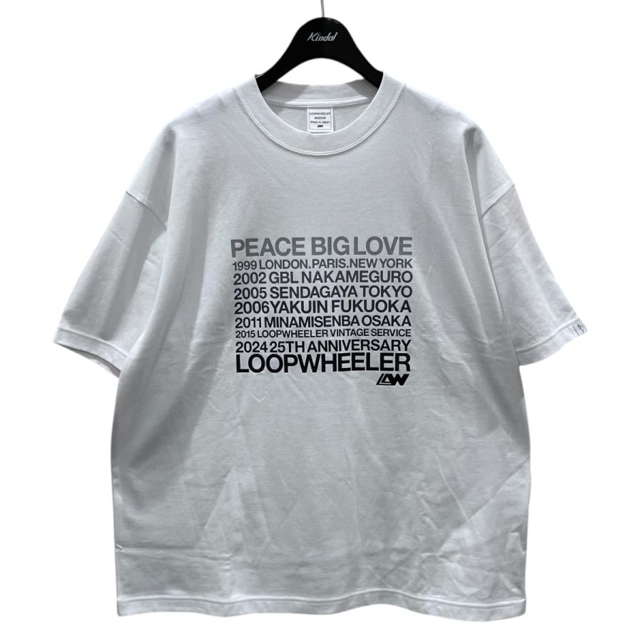 LOOPWHEELER ループウィラー 25周年 プリントTシャツ ホワイト LOOPWHEELER ループウィラー 25周年 プリントTシャツ ホワイト