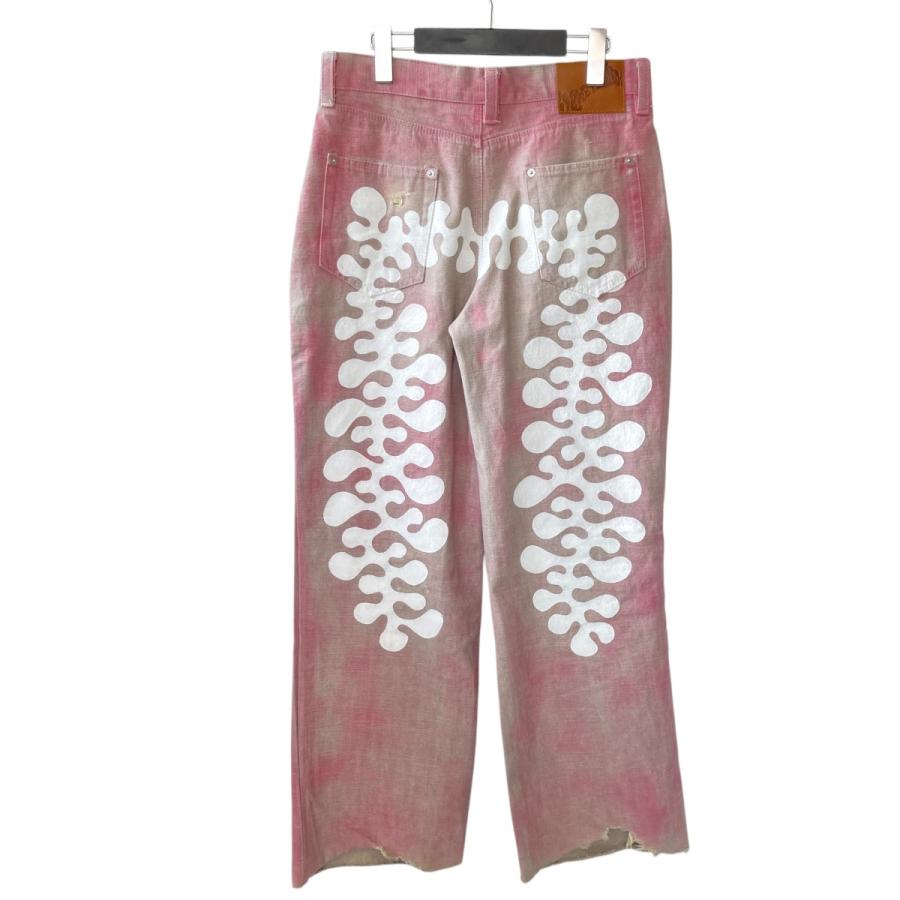 ロンチーノ LONCINO UNEUNE DENIM デニムパンツ ピンク サイズ