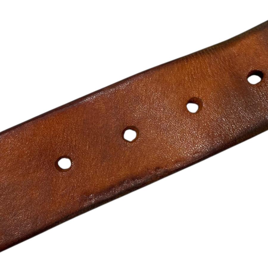 VINTAGE WORKS ブラウン レザーベルト Vintage Works(ヴィンテージ ワークス) Leather Mesh Belt
