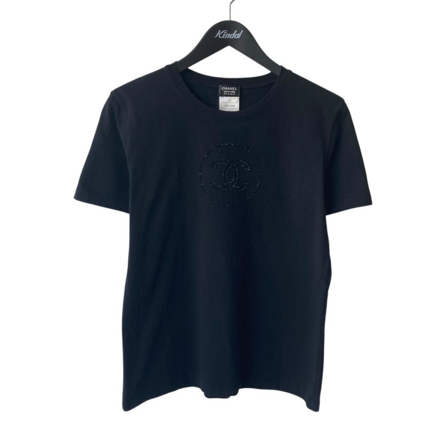 CHANEL ユニフォーム 黒ストーンTシャツ Mサイズ