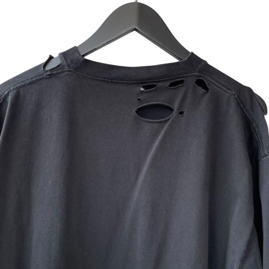 BALENCIAGA バレンシアガ ダメージ加工 Tシャツ 651795 ブラック