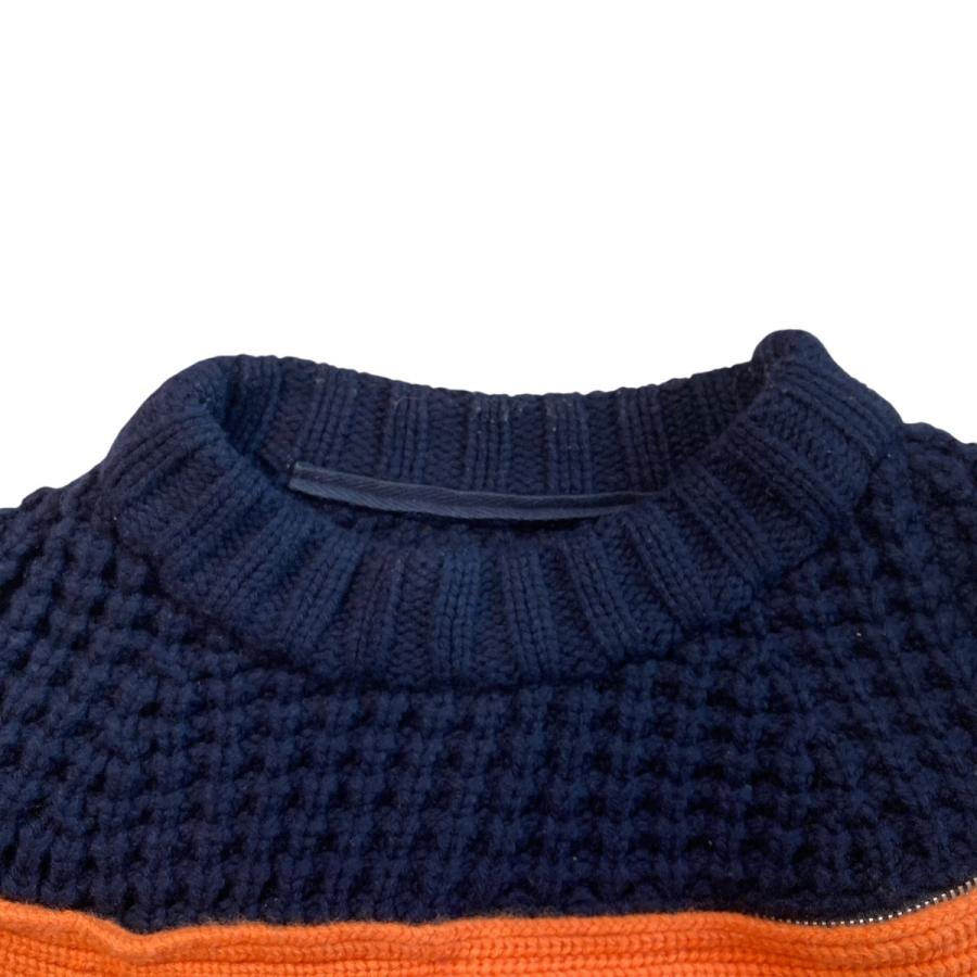 sacai（サカイ） ジップニット 19-02082M ネイビー×オレンジ サイズ：2
