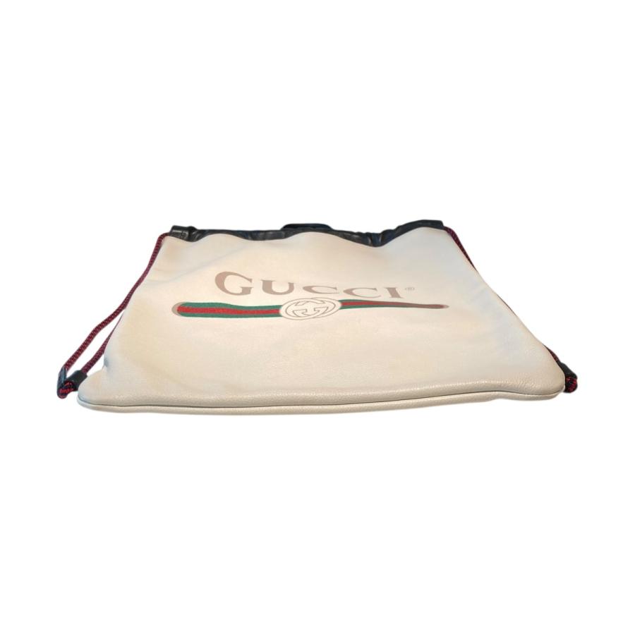 GUCCI（グッチ） ロゴプリント スモールドローストリング レザーバッグ