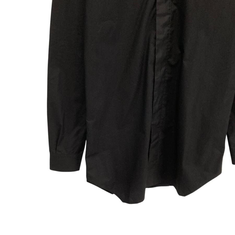 Rick Owens(リックオウエンス)黒 長袖シャツ ノーカラー 透け感 Rick Owens（リック・オウエンス） 【値下げ】RICK OWENS ノーカラー