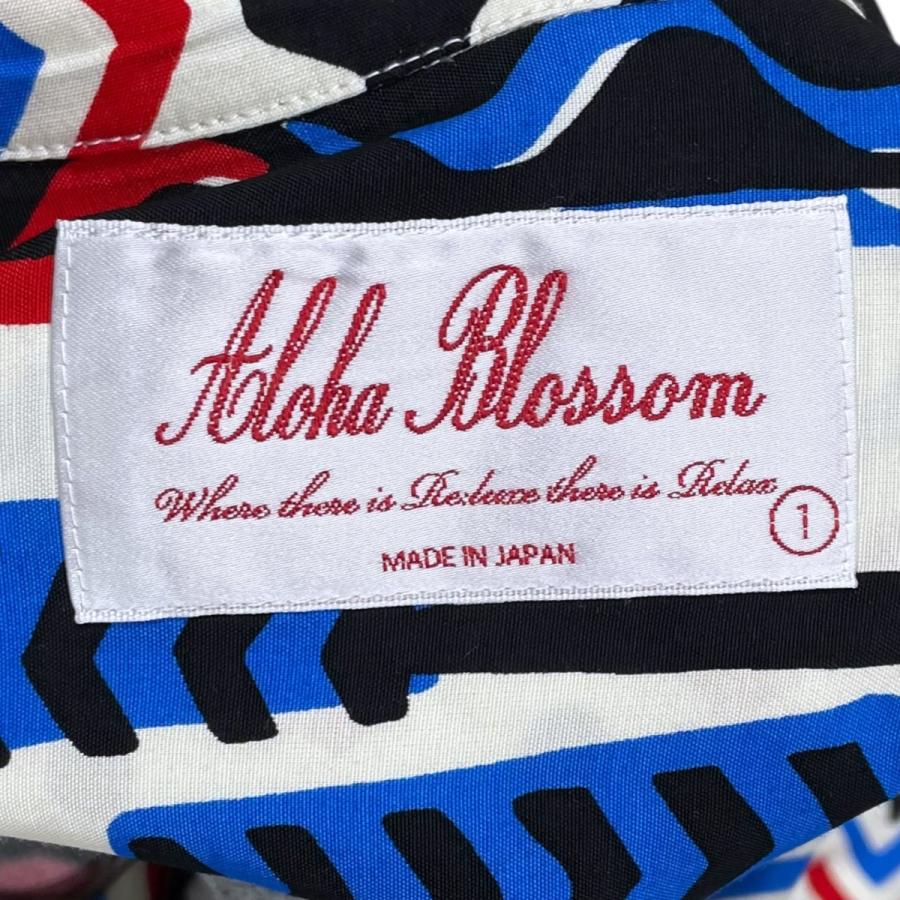 aloha blossom アロハブロッサム オープンカラー半袖ロングワンピース