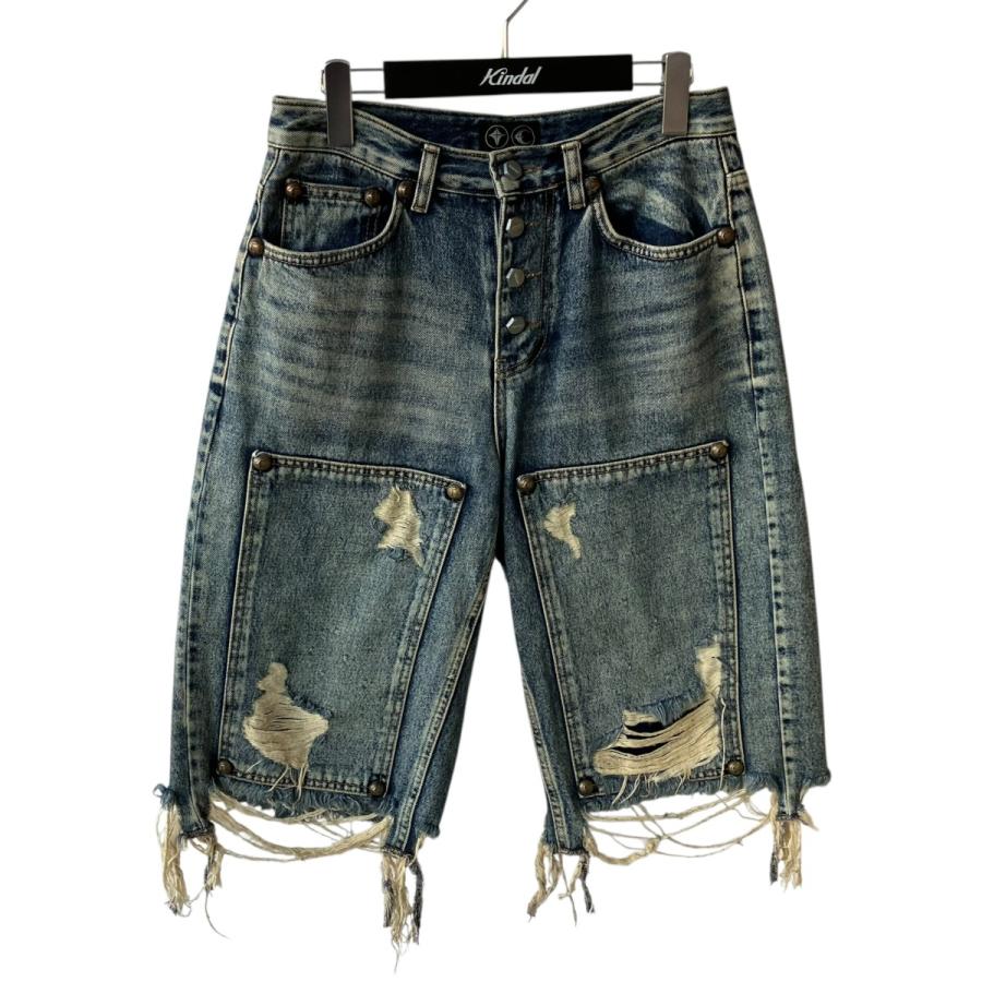 サグクラブ THUG CLUB DOUBLE KNEE DAMAGE SHORTS デニムハーフパンツ