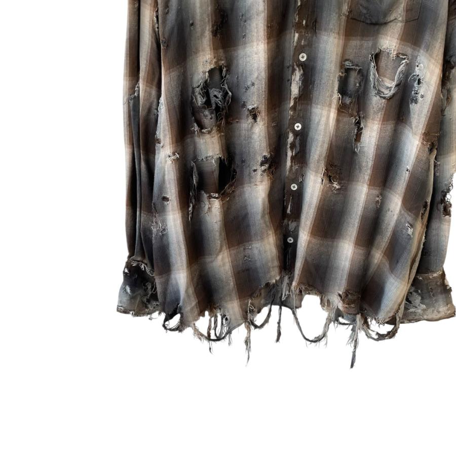 LES SIX（レシス） LES SIX destroyed mega flannel shirt チェック