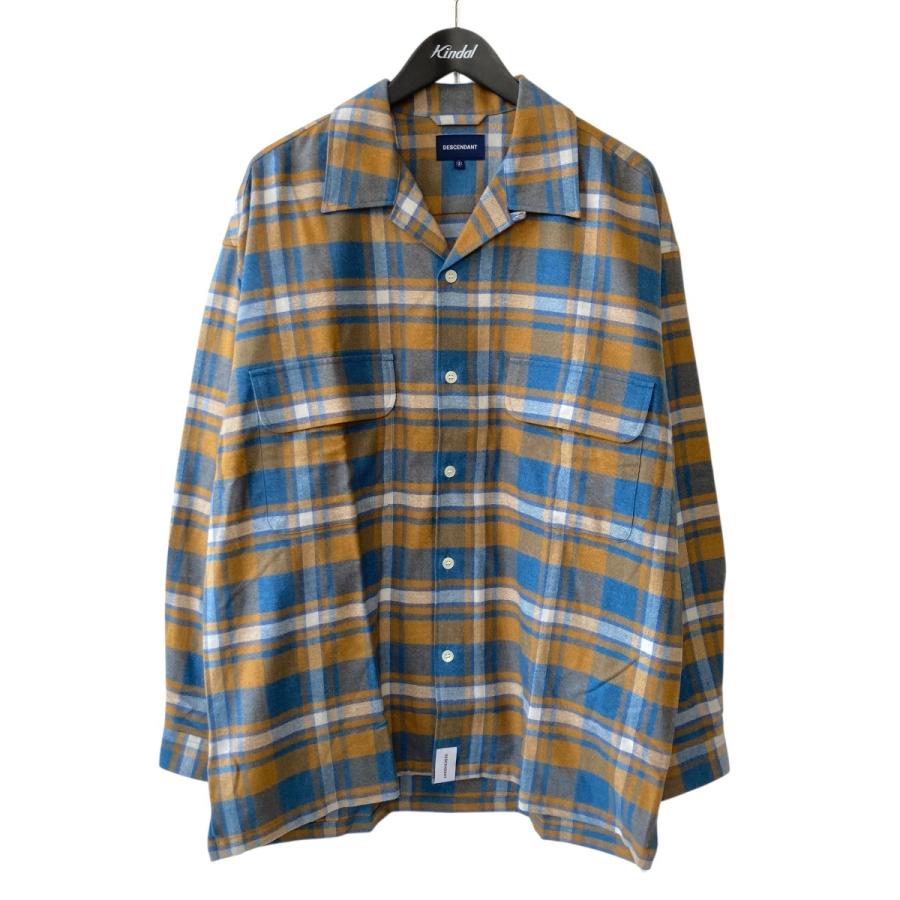 DESCENDANT ディセンダント チェック シャツ マスタード、ブルー
