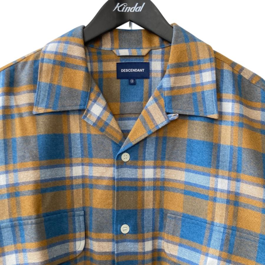 DESCENDANT ディセンダント チェック シャツ マスタード、ブルー