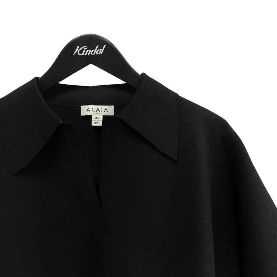 【値下げ】ALAIA クロップド ポロシャツ AA9H1188K034A ブラック サイズ：34 (心斎橋アメリカ村店)の画像