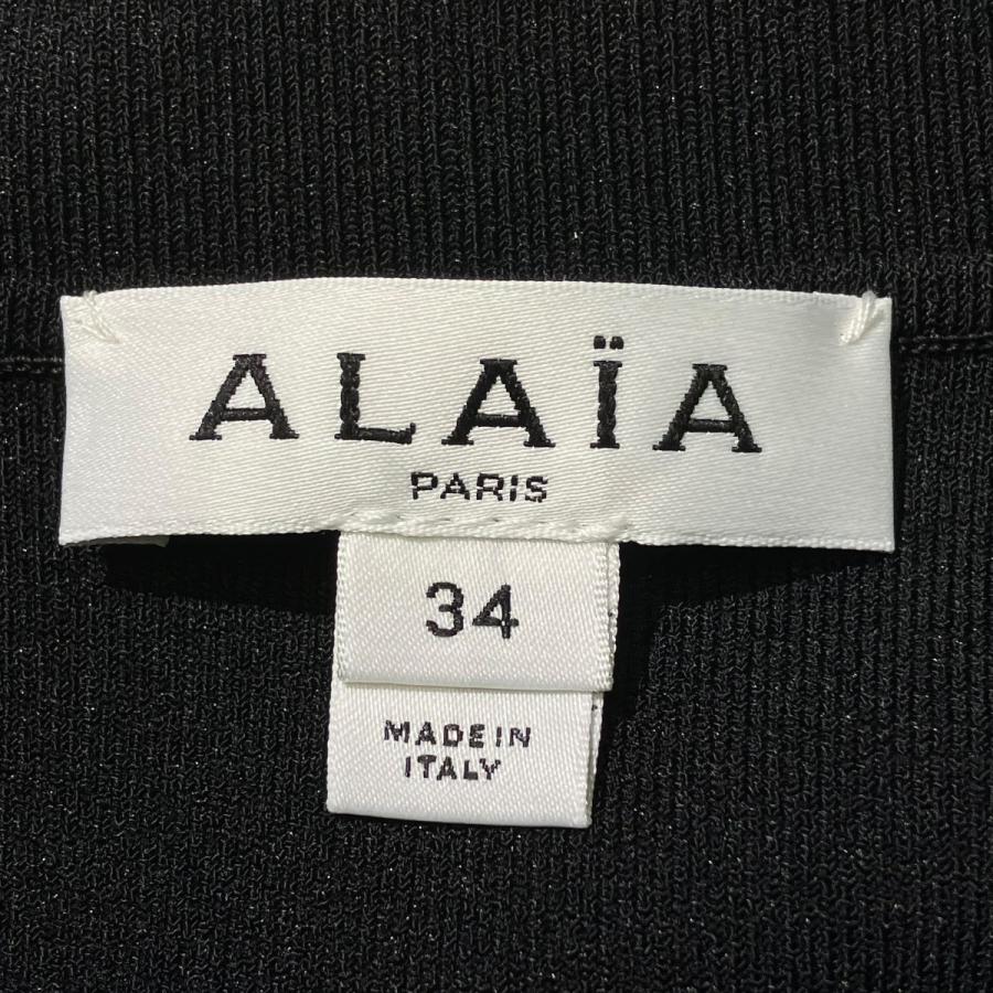 【値下げ】ALAIA クロップド ポロシャツ AA9H1188K034A ブラック サイズ：34 (心斎橋アメリカ村店)の画像