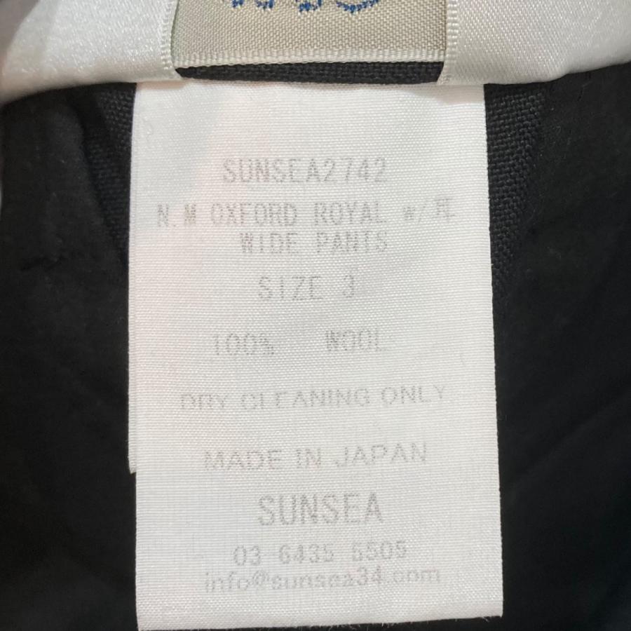 サンシー SUNSEA OXFORD ROYAL WIDE PANTS ワイドパンツ SUNSEA2742 ブラック サイズ：3_7
