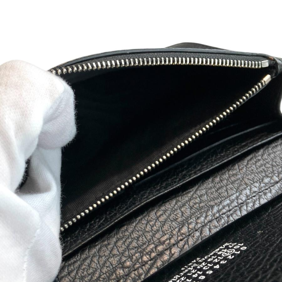 【美品】  Maison Margiela / メゾンマルジェラ | グレインレザー チェーン ロングウォレット | グレー/シルバー | レディース 美品】 Maison Margiela / メゾンマルジェラ | グレインレザー