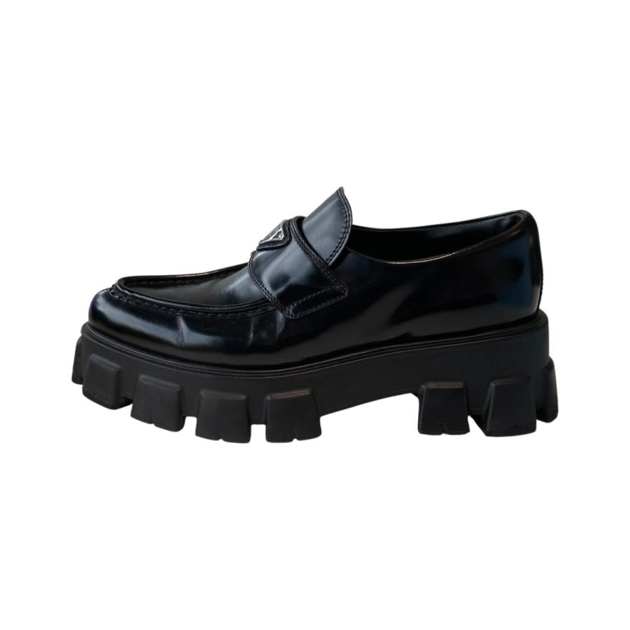 PRADA（プラダ） ポインテッドトゥ ローファー 1D663M ブラック サイズ 