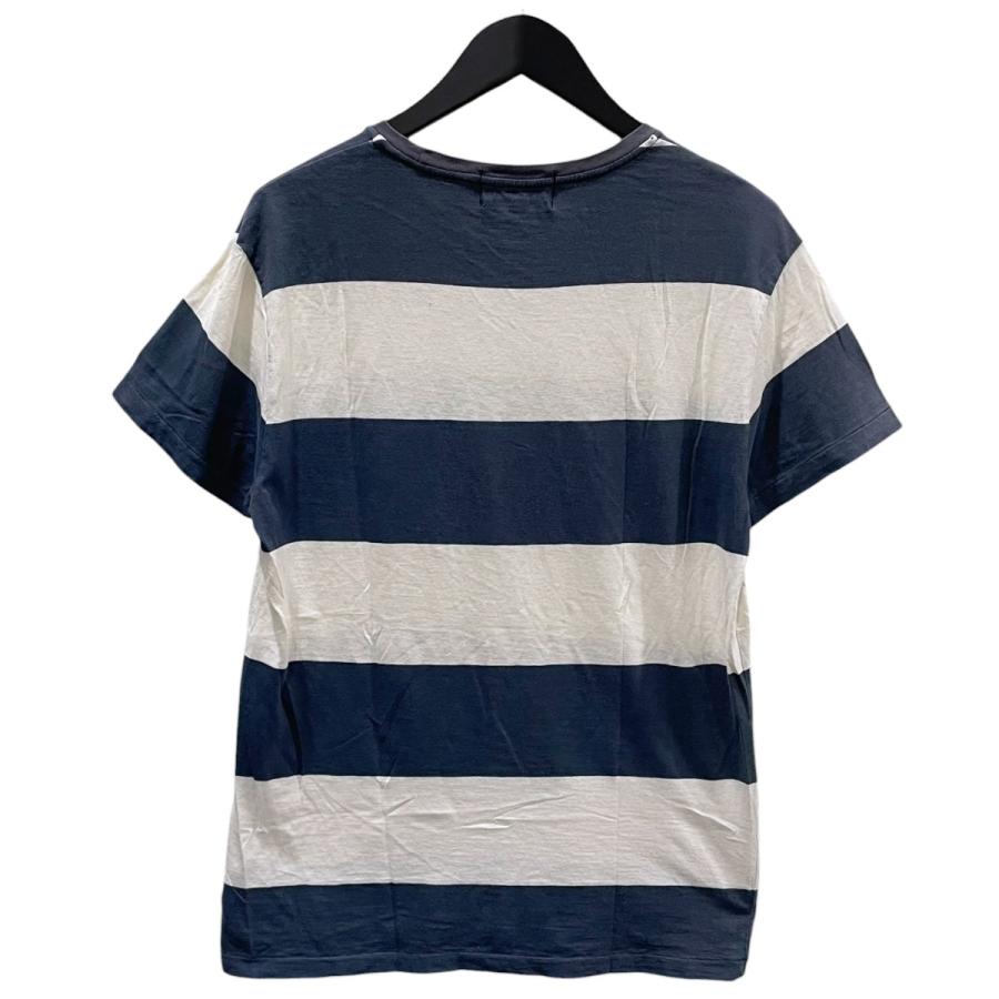 RRL Ralph Lauren ポケットTシャツ ネイビー Lサイズ RRL Ralph Lauren（ダブルアールエル） RRL ワイドボーダー柄ポケットT