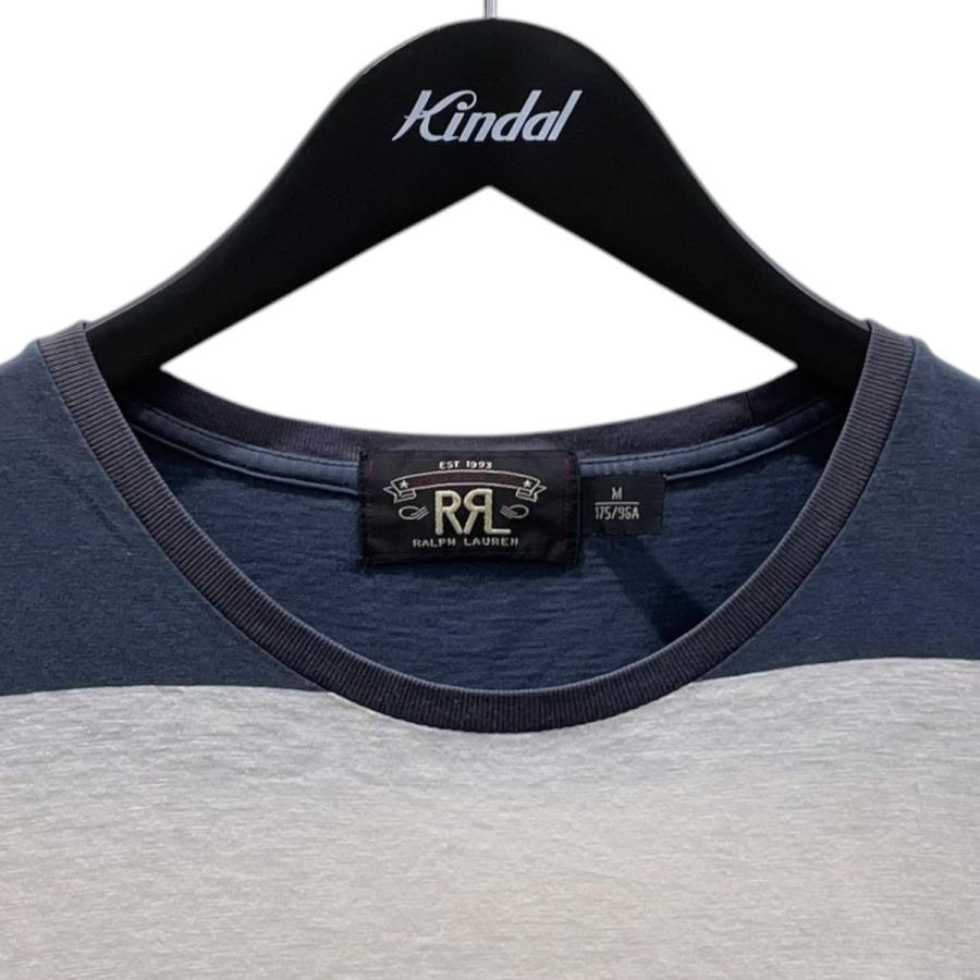 RRL Ralph Lauren ポケットTシャツ ネイビー Lサイズ RRL Ralph Lauren（ダブルアールエル） RRL ワイドボーダー柄ポケットT