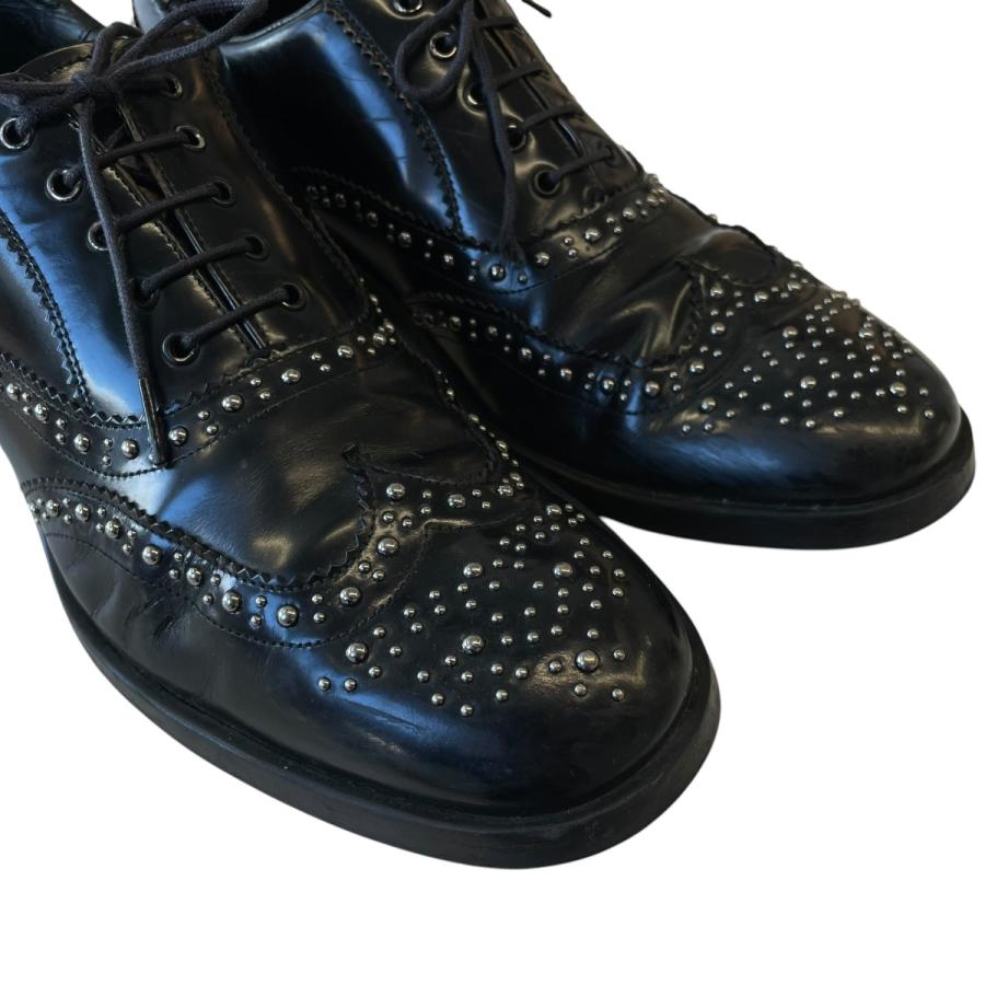 PRADA（プラダ） スタッズ レザーシューズ 2EE257 ブラック サイズ：8