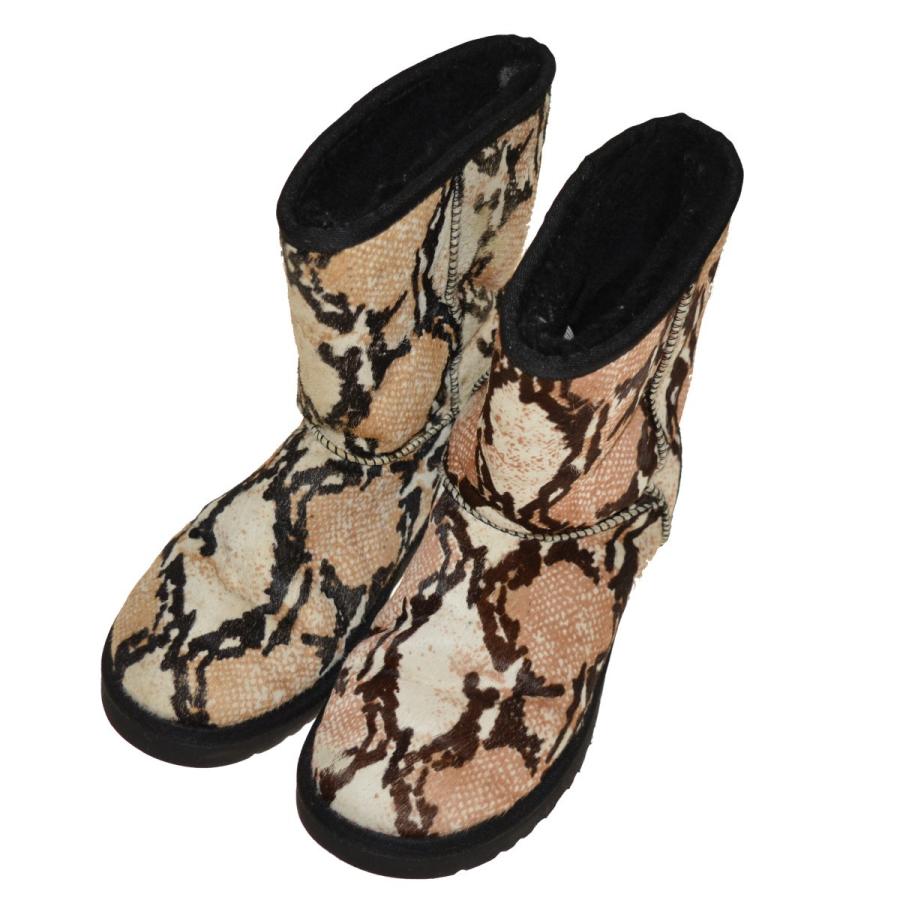10月19日値下 Ugg Classic Short Reptile Calf Hair ムートンブーツ ベージュ サイズ 24 堀江店 ブランド古着カインドオル 通販 Yahoo ショッピング