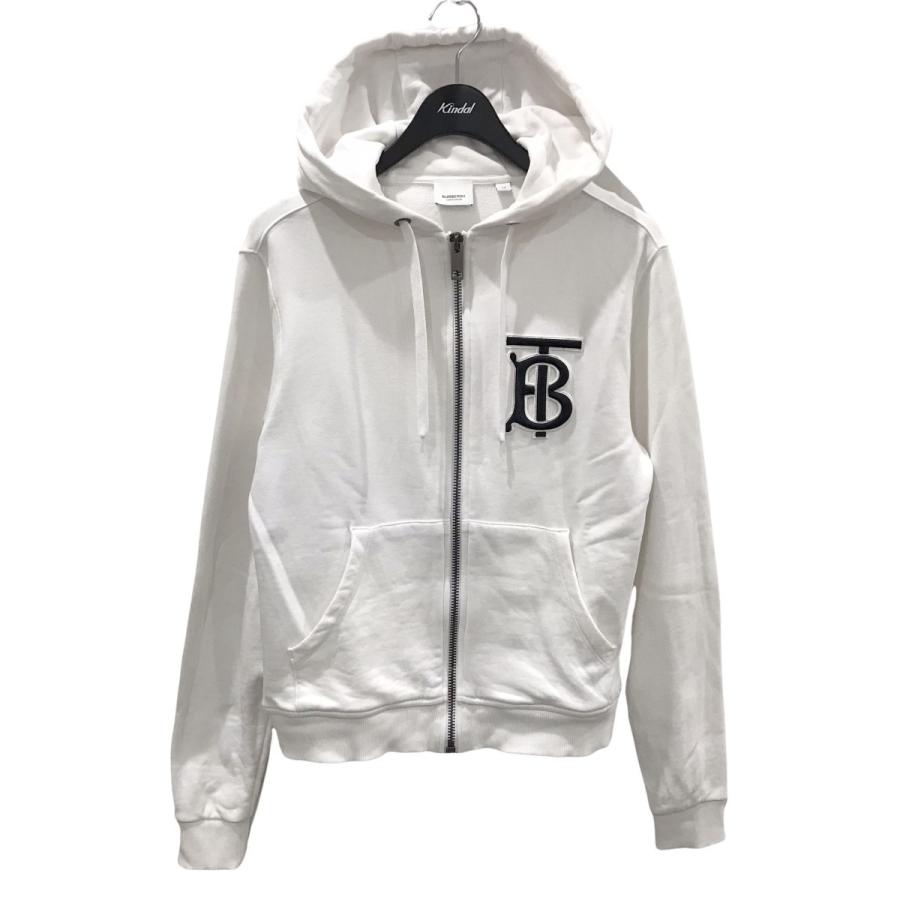 BURBERRY ロゴホワイト フルジッパーパーカー BURBERRY ホワイト