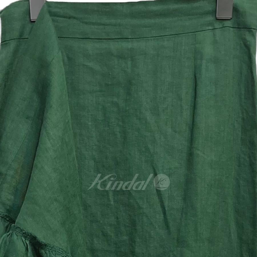MYLAN フィッシュテール リネン ラップスカート グリーン サイズ：Free  