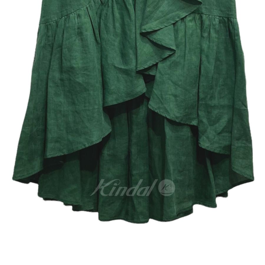 MYLAN フィッシュテール リネン ラップスカート グリーン サイズ：Free  