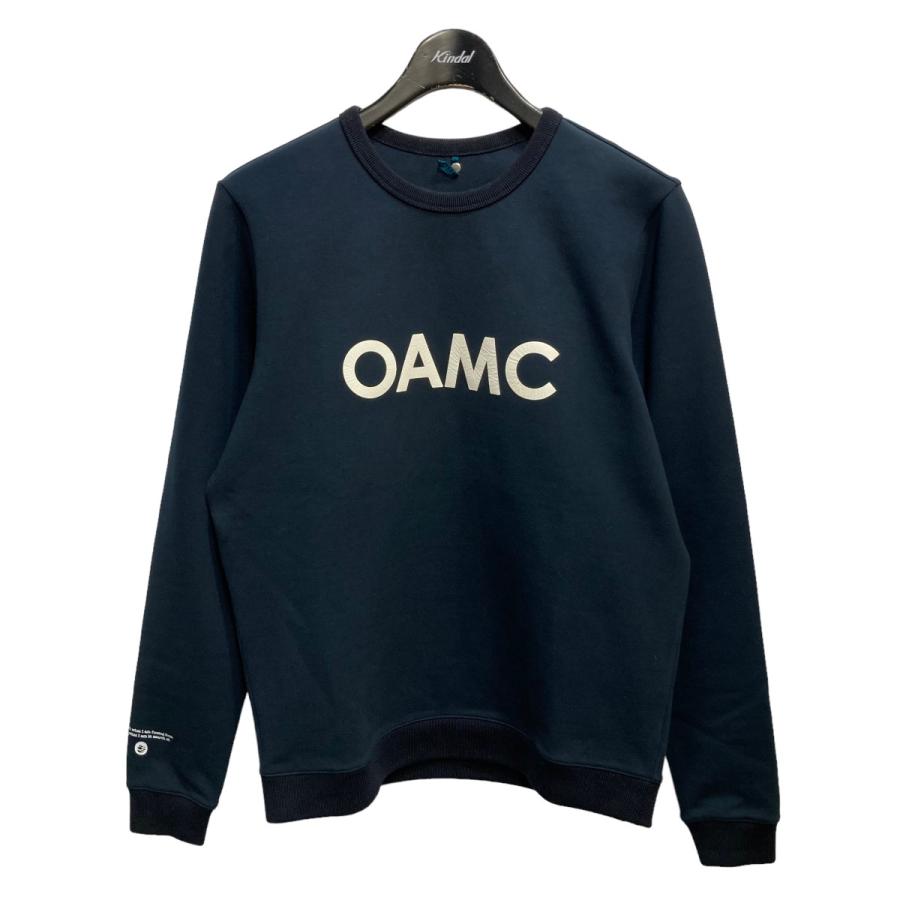 OAMC 【値下げ】OAMC Leather Logo Crewneck スウェット ネイビー  