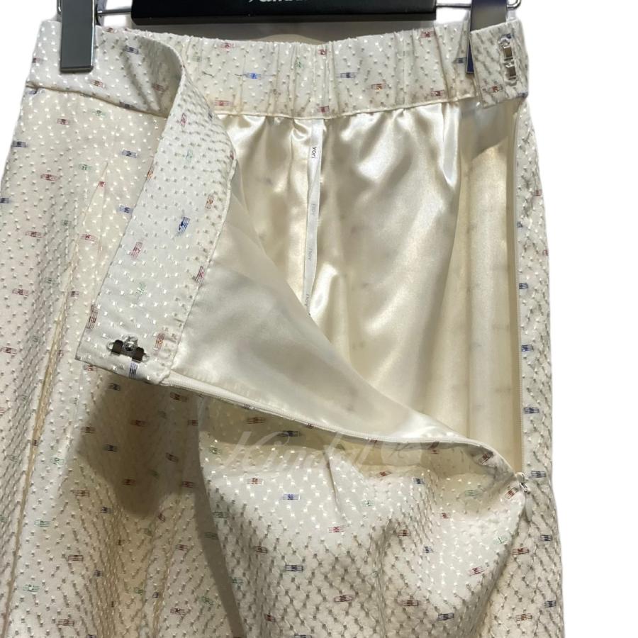 値下げ】yori shirocon 23SS ラメチップ バギーパンツ ホワイト 値下げ】yori shirocon 23SS ラメチップ バギーパンツ ホワイト