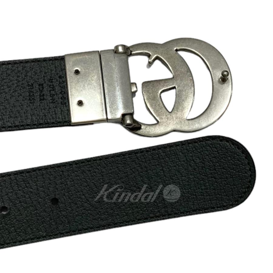 値下げ】GUCCI ダブルGリバーシブルベルト ダークグレー×ブラック 