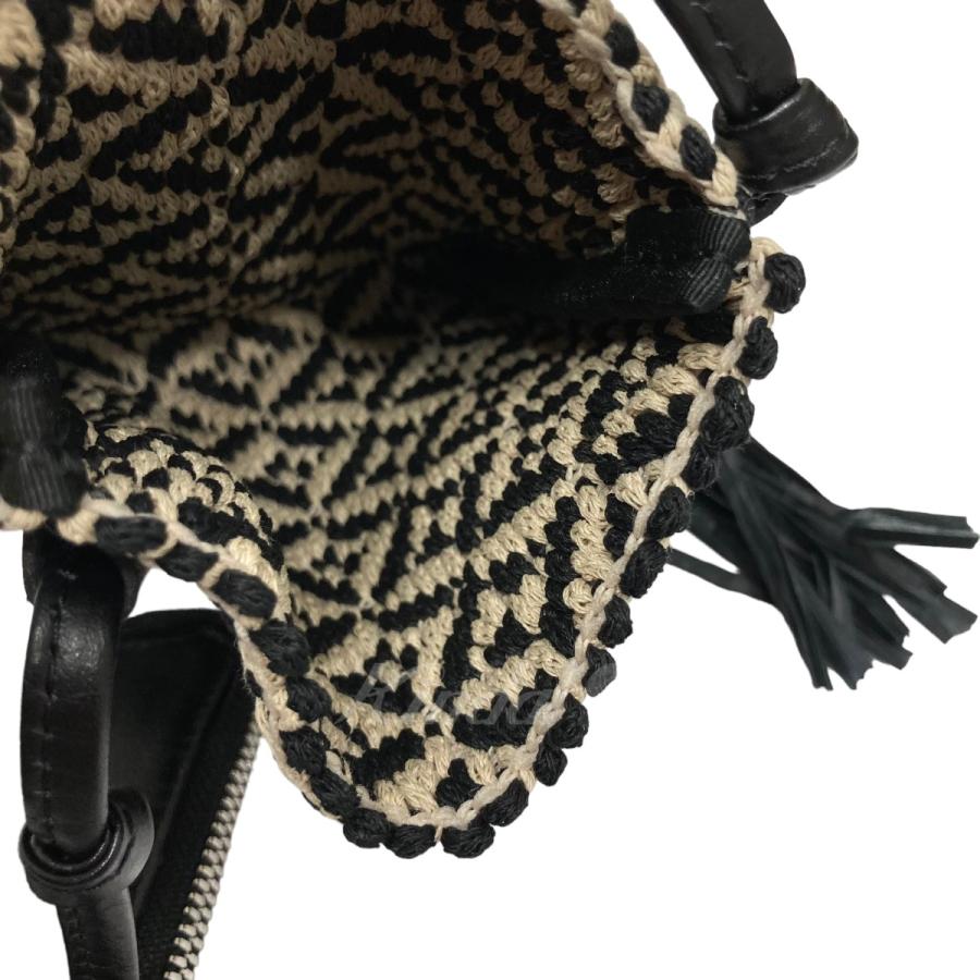 コッキ KHOKI Phone Knit ショルダーポーチ アイボリー×ブラック KHOKI 