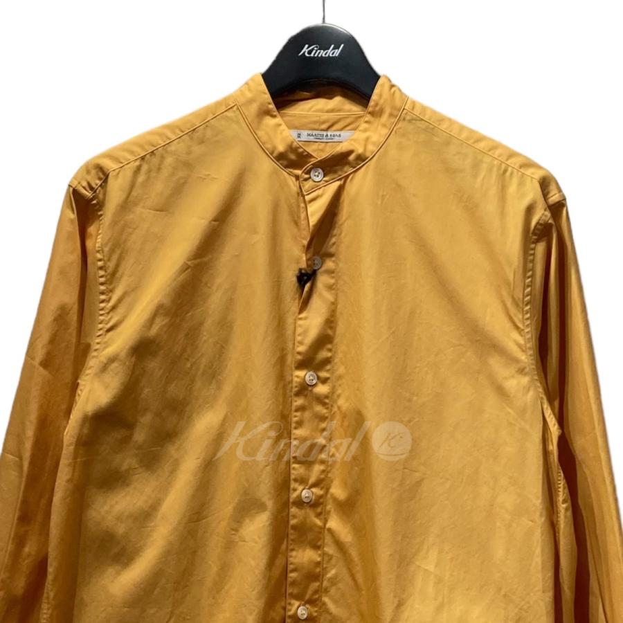 マーティーアンドサンズ MAATEE＆SONS seaisland cotton garment dyed バンドカラーシャツ イエロー サイズ：1｜kindal｜03