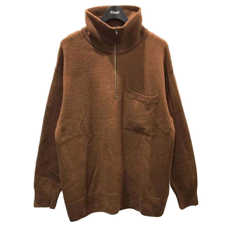値下げ】MHL． ハーフジップニットセーター DRY WOOL LINEN ドライ 
