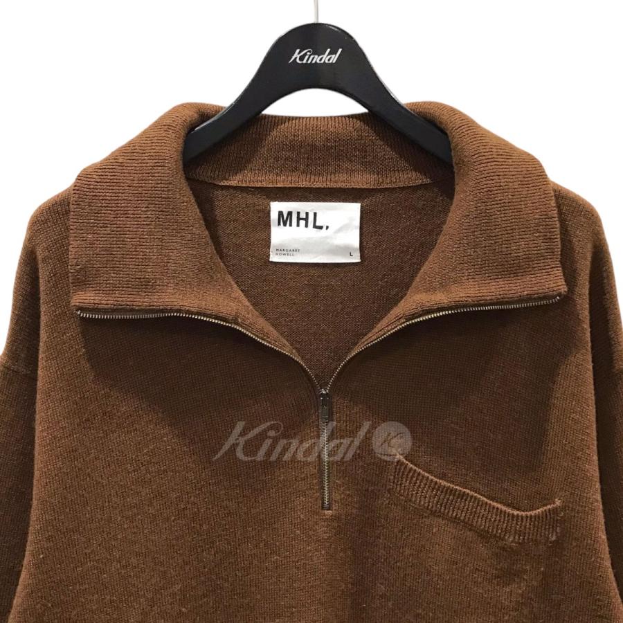 値下げ】MHL． ハーフジップニットセーター DRY WOOL LINEN ドライ 