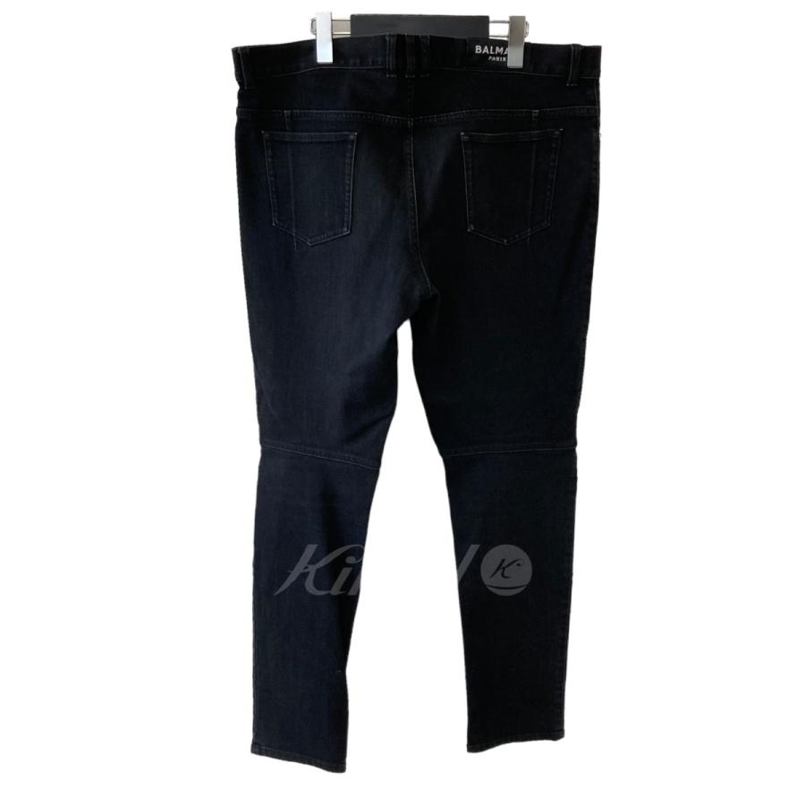 BALMAIN バイカーデニムパンツ 5130Z119 ブラック サイズ：38 (心斎橋 